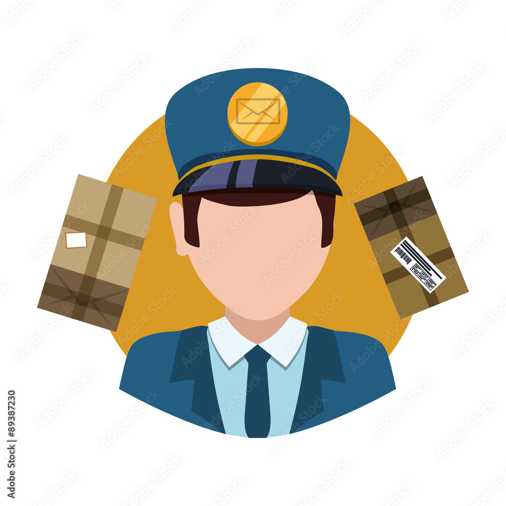 Delivery postman design.