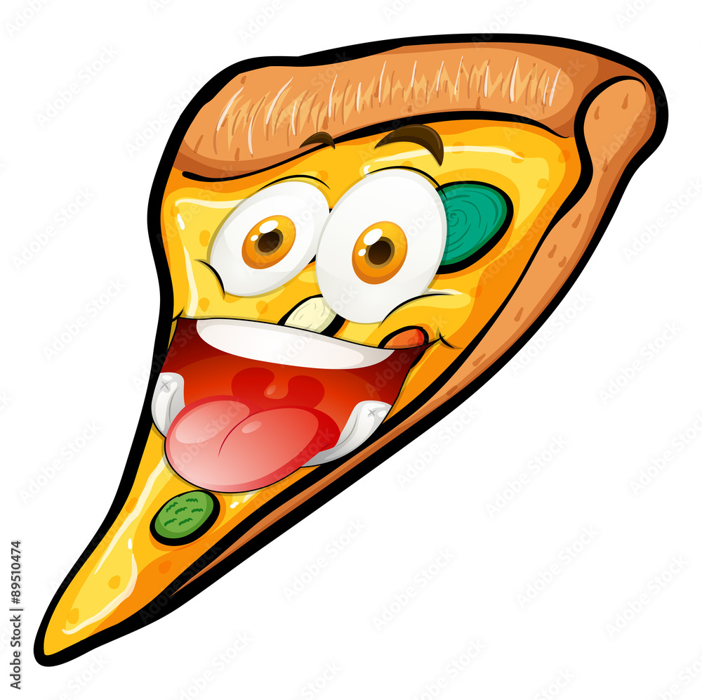 Pizza slice with funny face