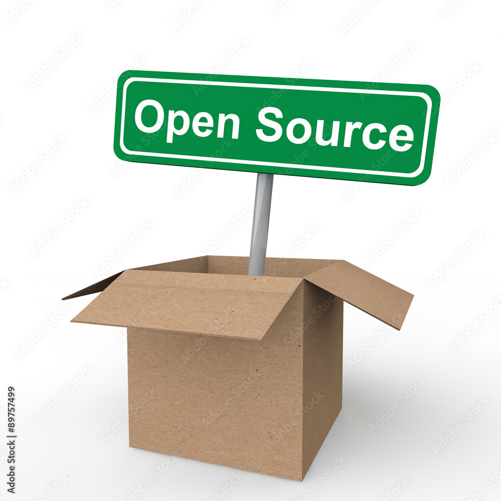 3d open source sign board in open cardboard box