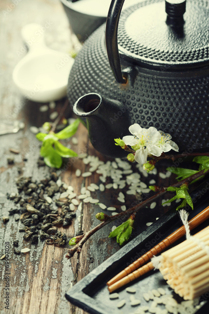 Chinese Tea Set and chopsticks