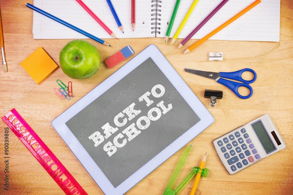 Composite image of back to school message