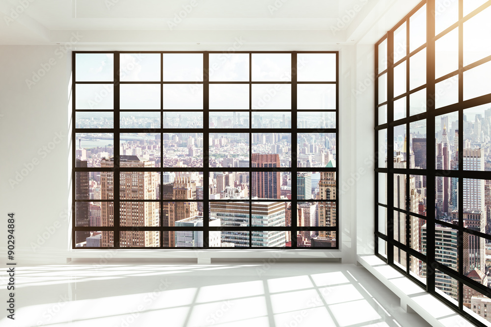 empty white loft interior