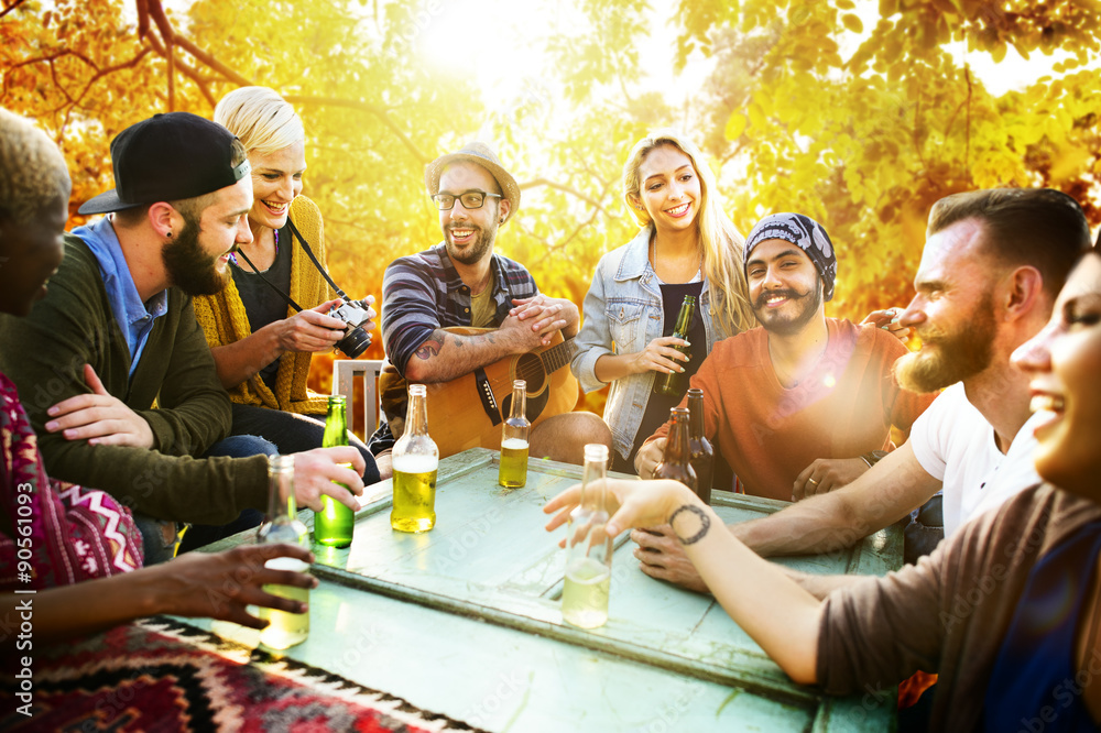 Diverse People Friends Hanging Out Concept