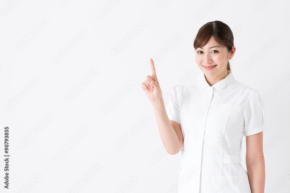 young asian nurse isolated on white background