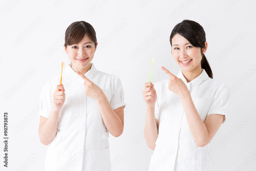 young asian nurse isolated on white background