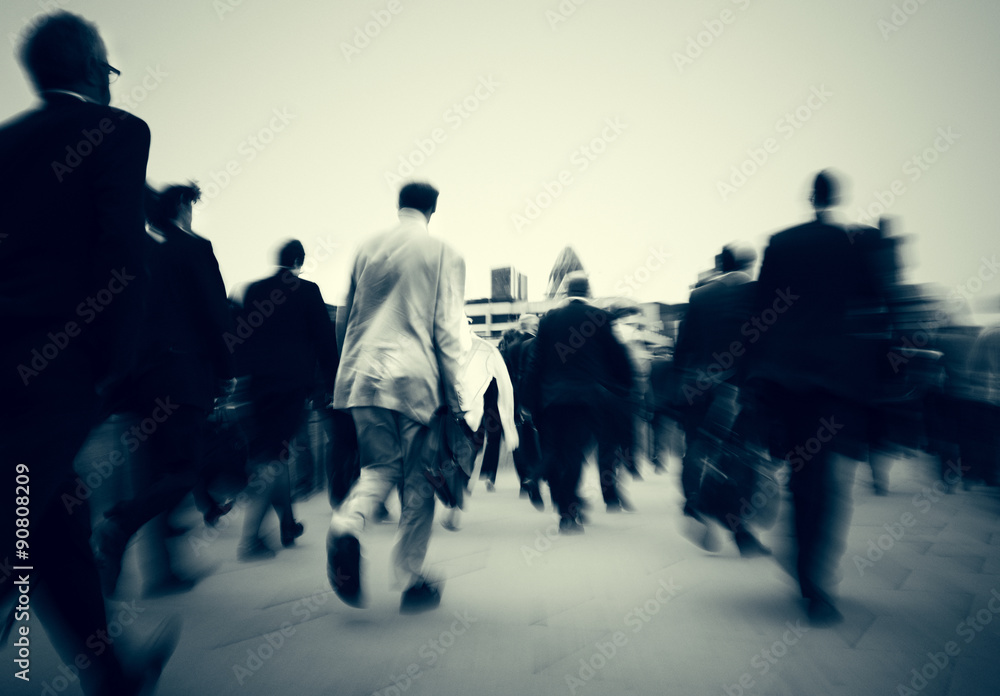 Business People Commuter Cityscape Rush Hour Concept