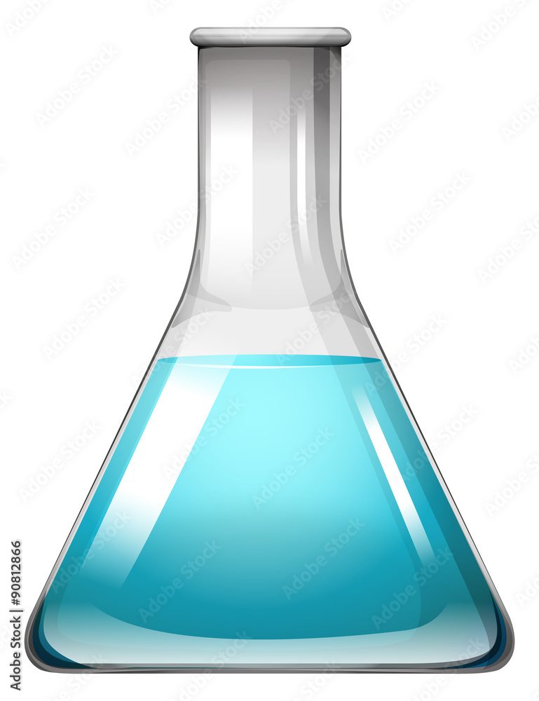 Blue liquid in container