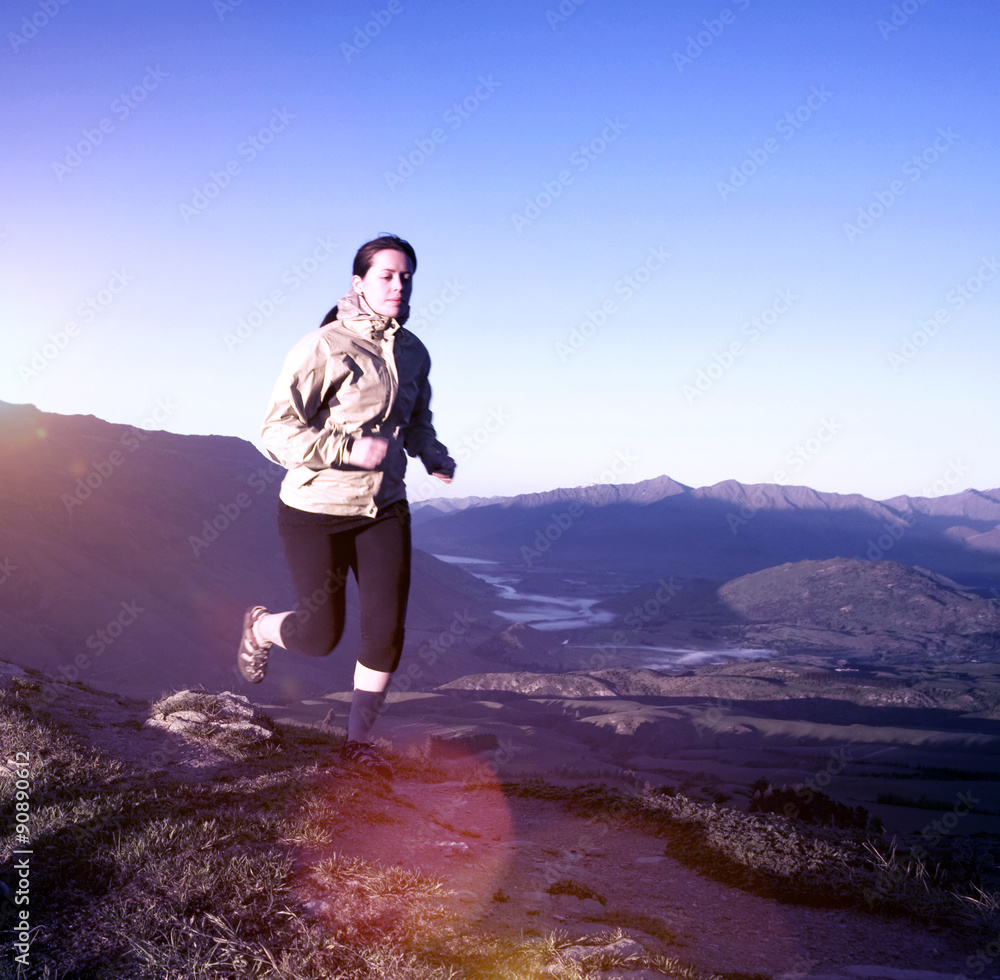 Extreme Athletes Exercising in the Mountains Concept