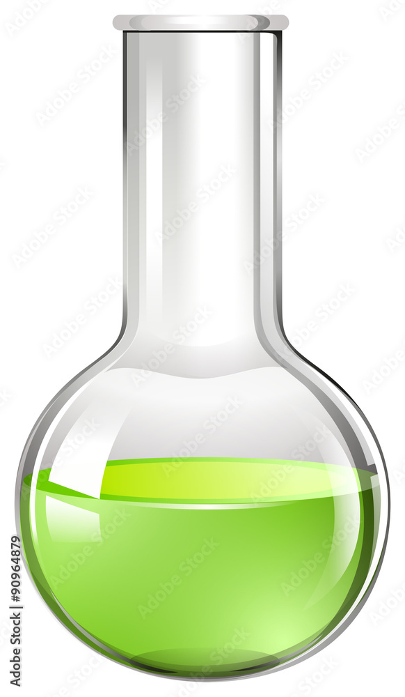 Green liquid in glass beaker