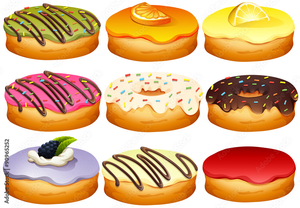 Different flavor of donuts