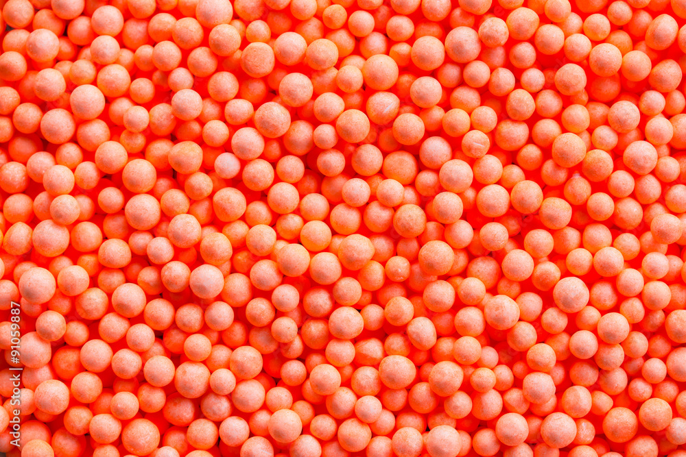 closeup of a Orange polystyrene background