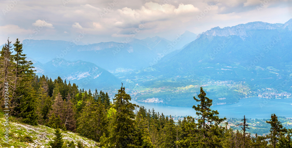 View of lake Annecy from Semnoz - French Alps