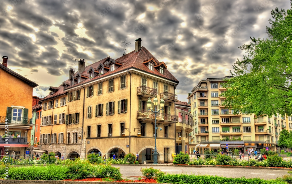 Buildings in the old town of Annecy - France