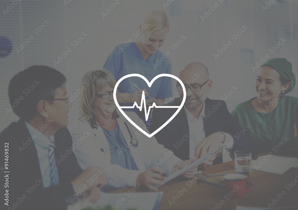 Doctor Meeting Corporate Healthcare Heartbeat Pulse Concept