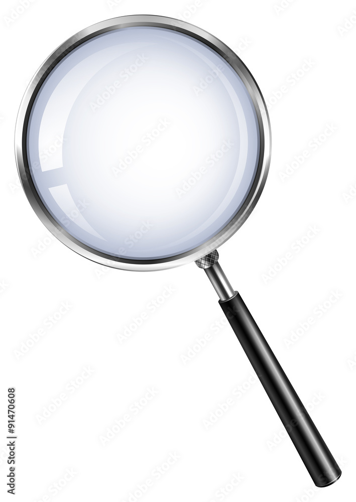 Magnifying glass on white