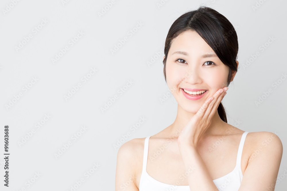 attractive asian woman skincare image