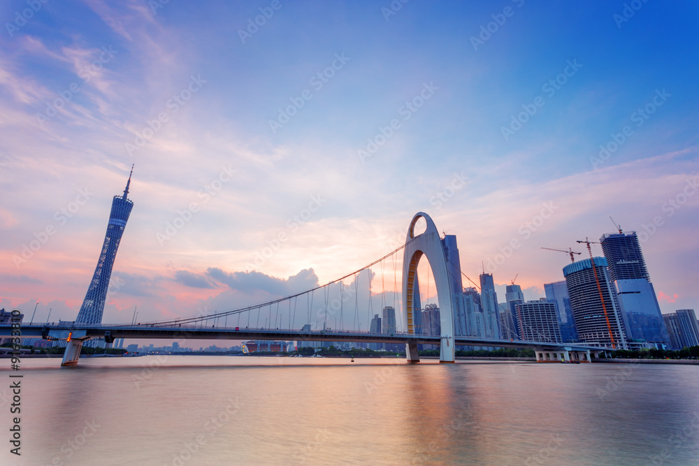 cable stayed bridge over a river