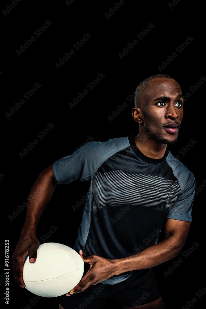 Composite image of confident athlete