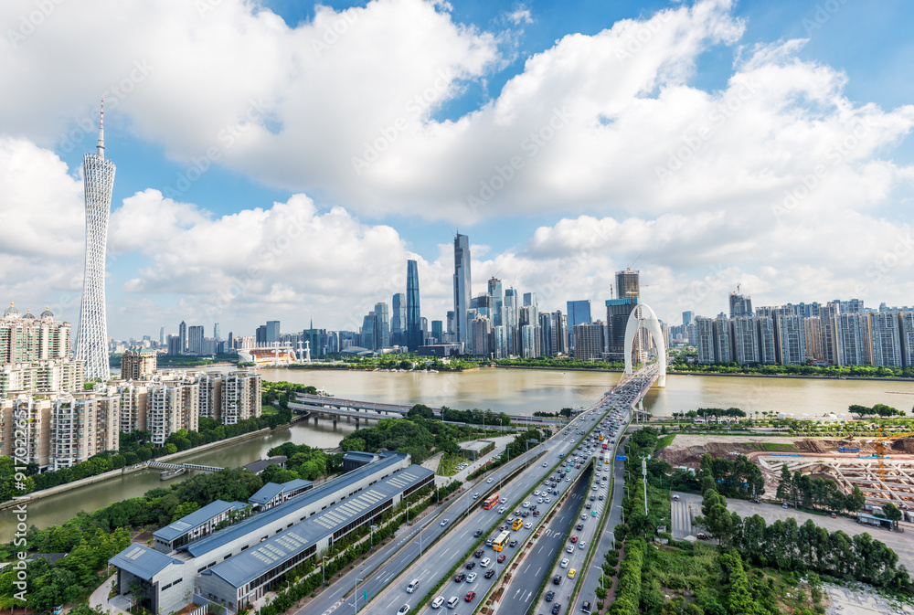 bridge across a river in guangzhou