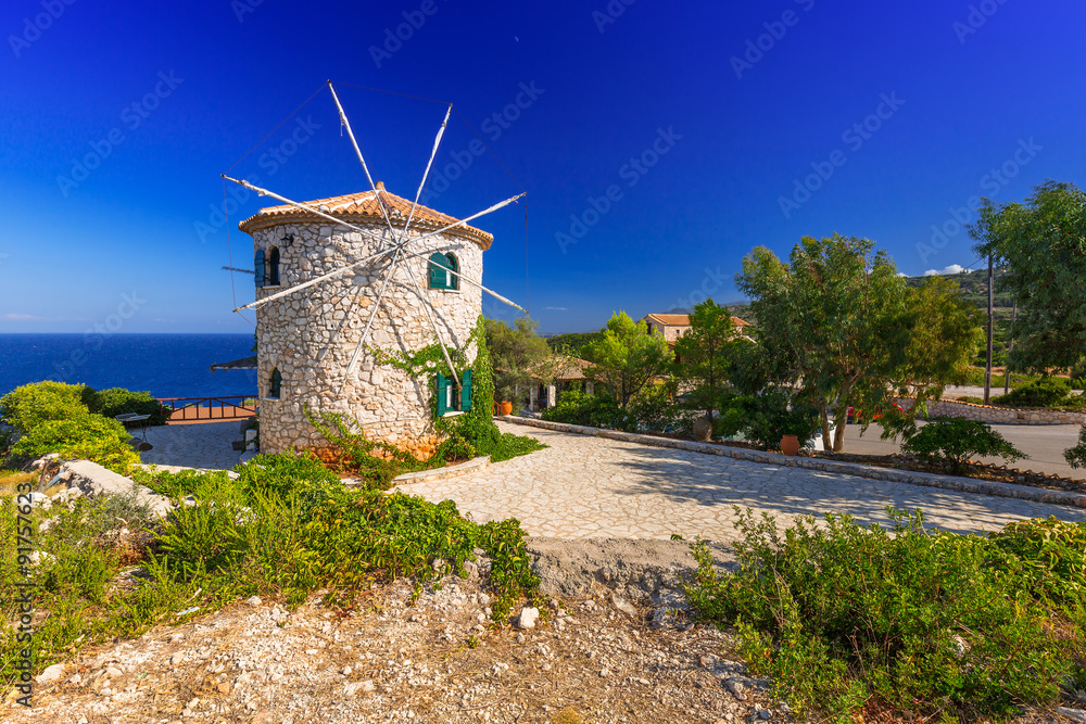 Old windmill on Zakynthos island, Greece