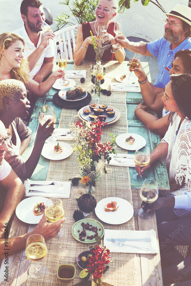 Friends Friendship Outdoor Dining Hanging out Concept