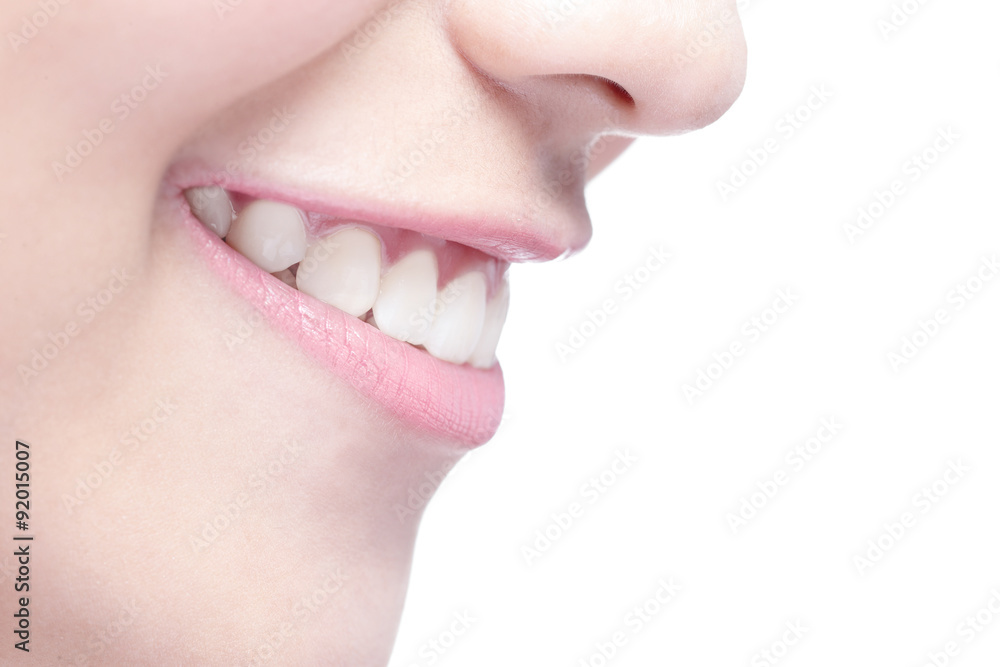 young woman health teeth