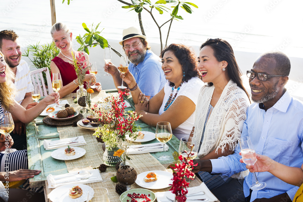 Diverse People Hanging Out Drinking Concept