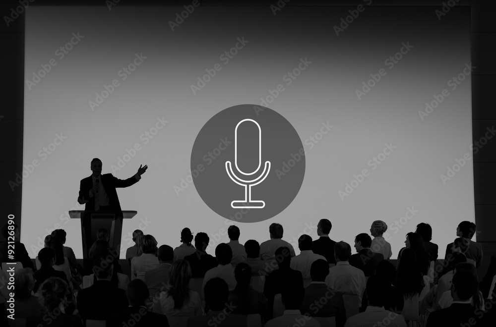 Microphone Announcement Mic Broadcast Recording Speech Concept