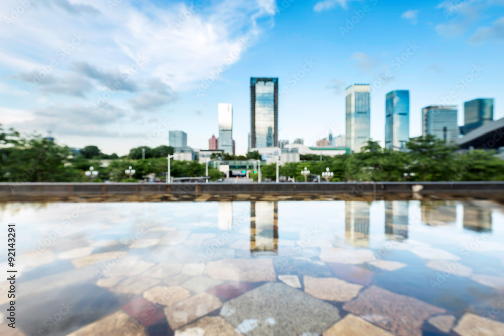 skyscrapers by the water of Shenzhen