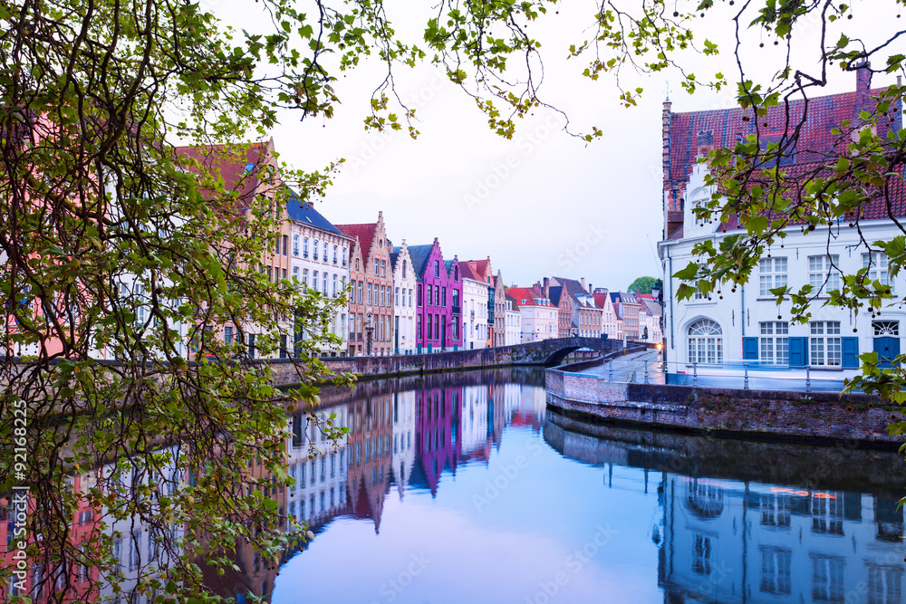 View of Dijver Spiegelrei street from the river 