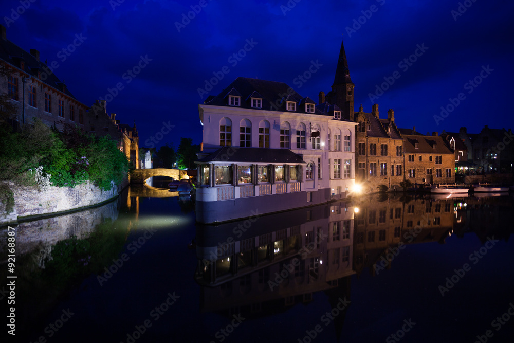 Dijver view from river with historical buildings