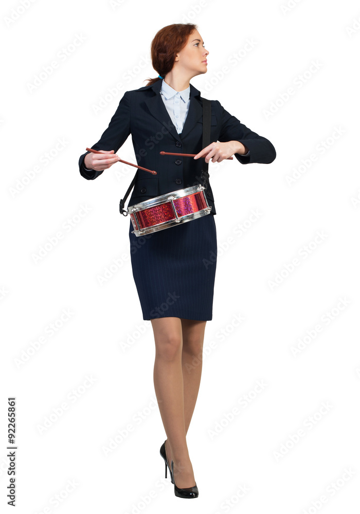 Woman playing drums