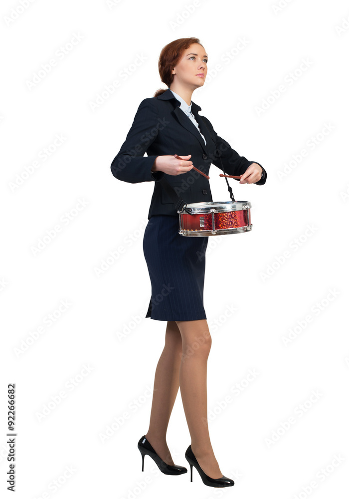 Woman playing drums