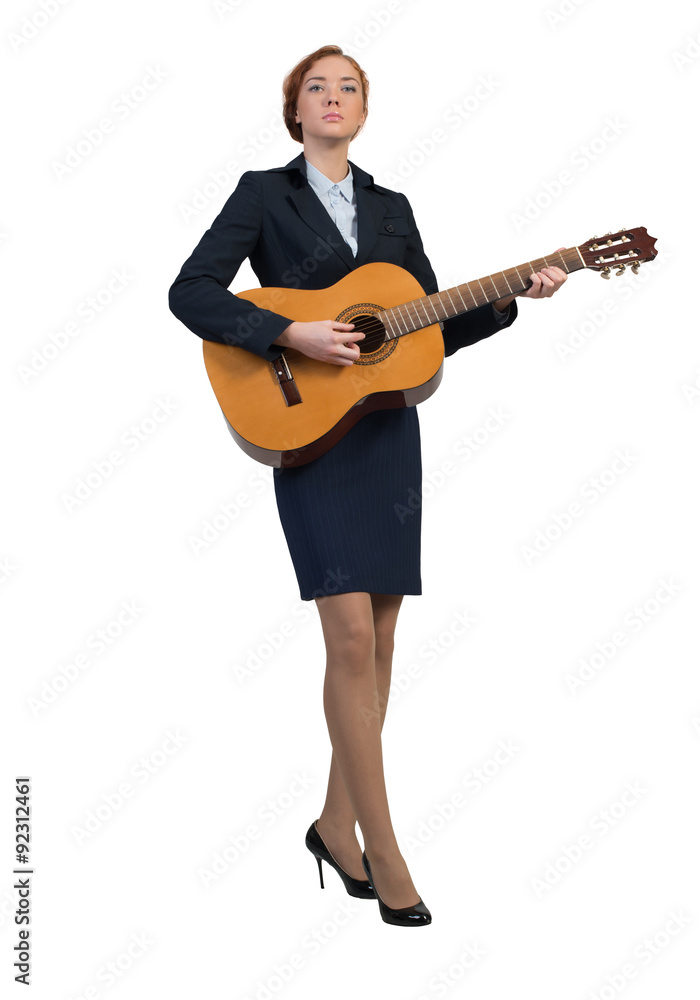 Businesswoman with guitar