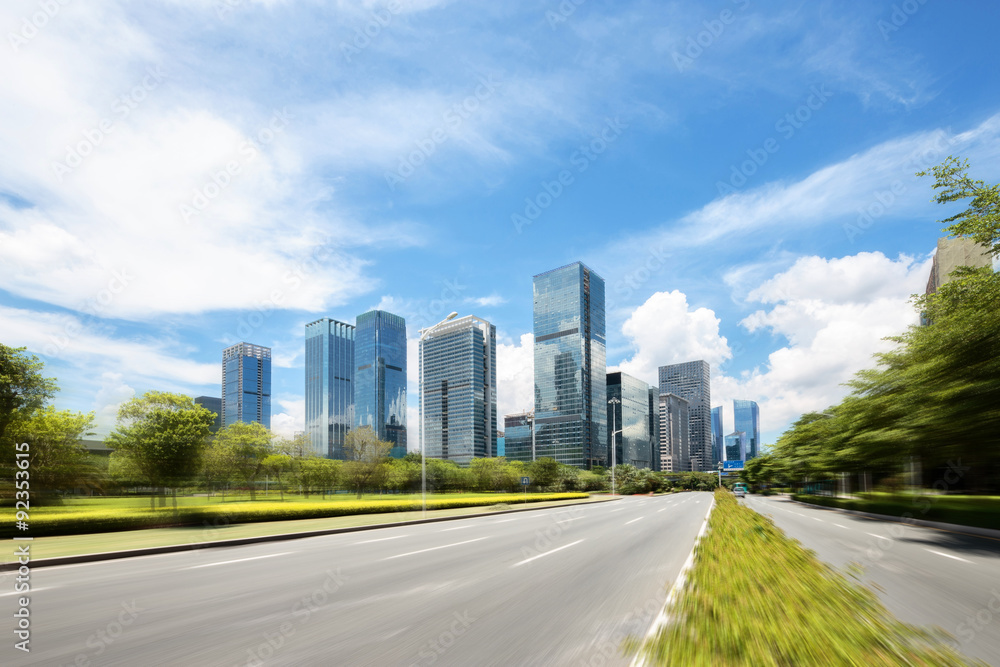 asphalt road of a modern city