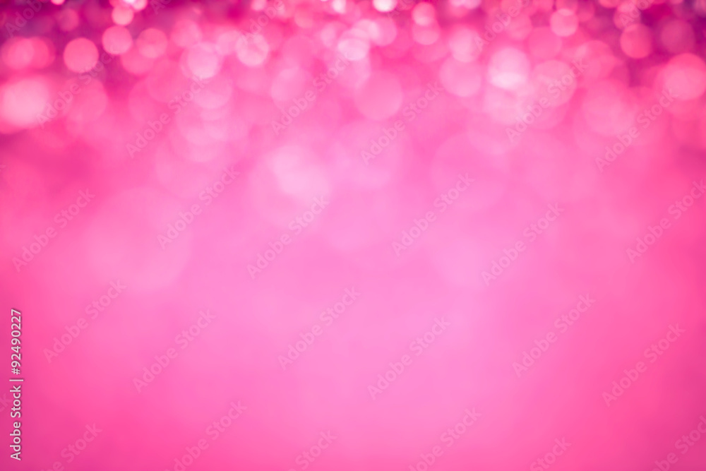 Abstract blur sweet pink bokeh lighting from glitter texture