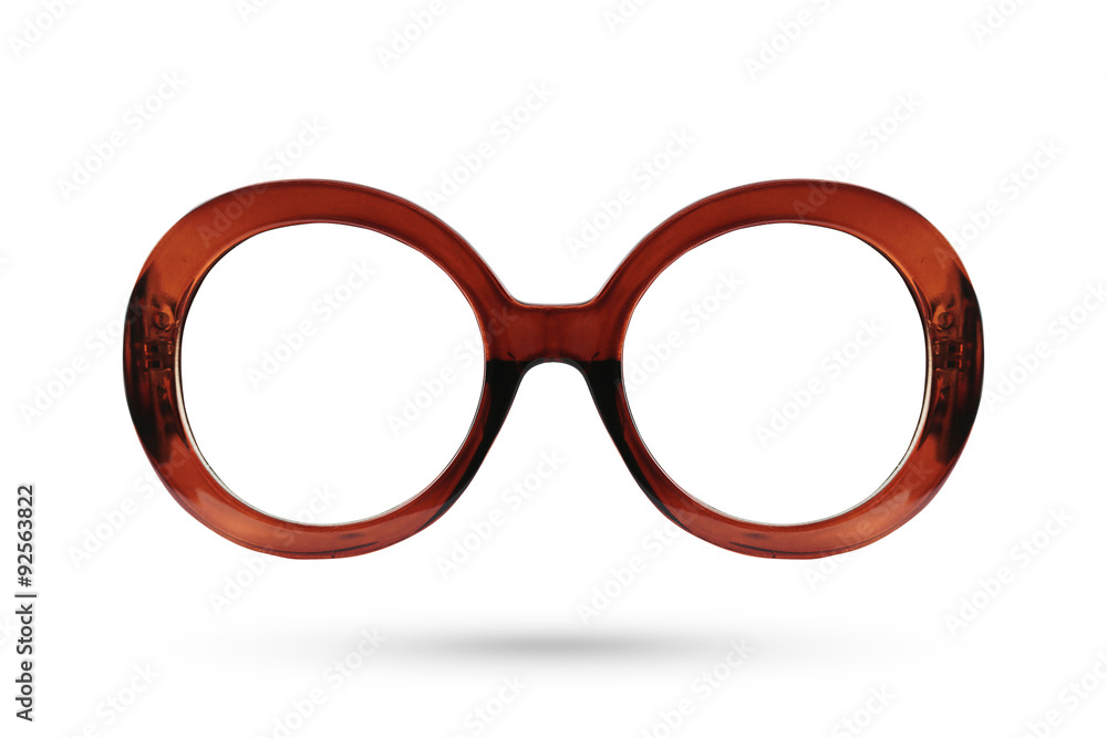 Fashion brown glasses style plastic-framed isolated on white bac