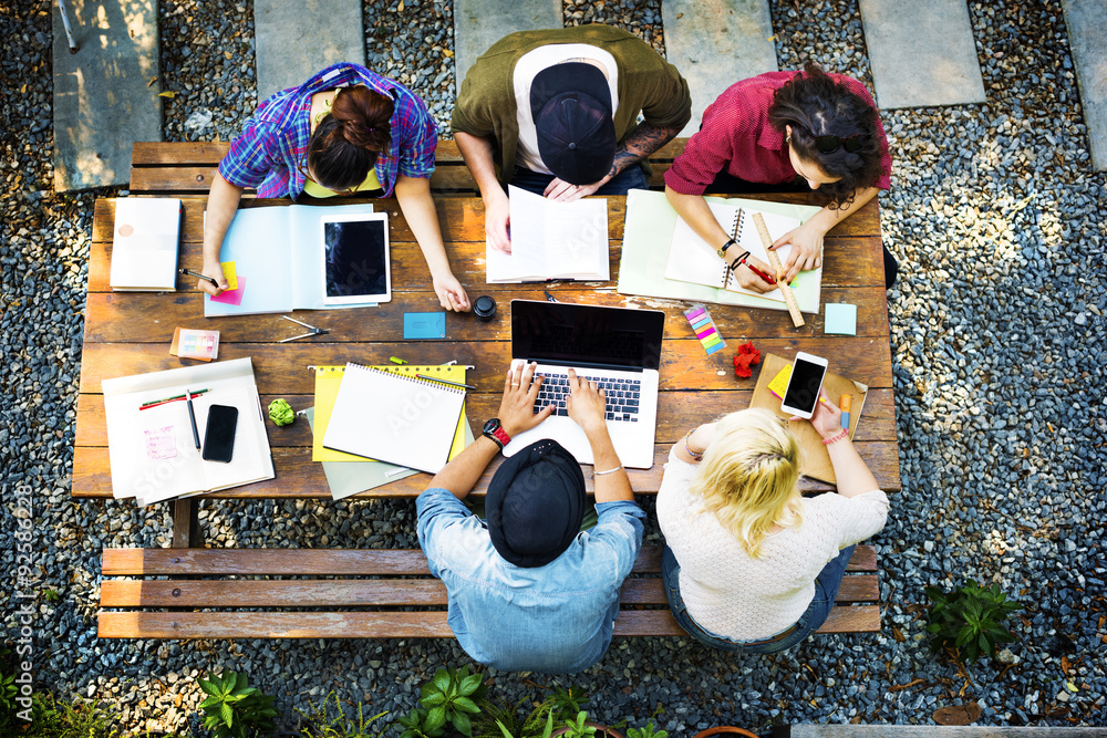 Diversity Teamwork Brainstorming Meeting Outdoors Concept