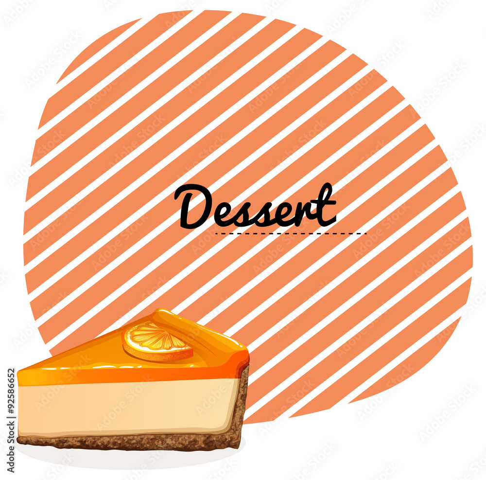 Orange cheesecake and text