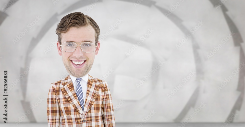 Composite image of geeky businessman 