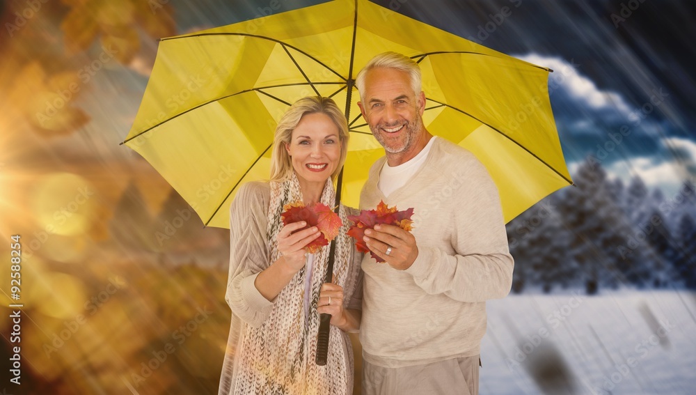 Composite image of portrait of happy couple