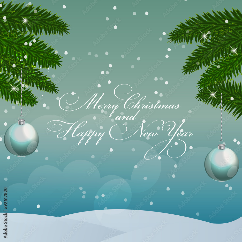 Abstract Beauty Christmas and New Year Background. Vector Illust