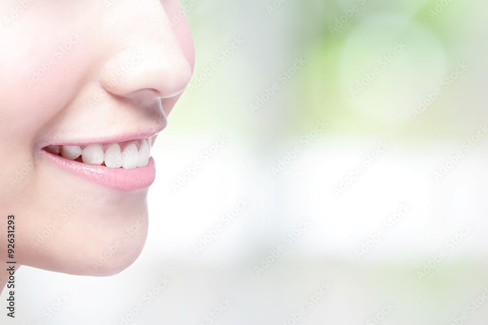 young woman health teeth