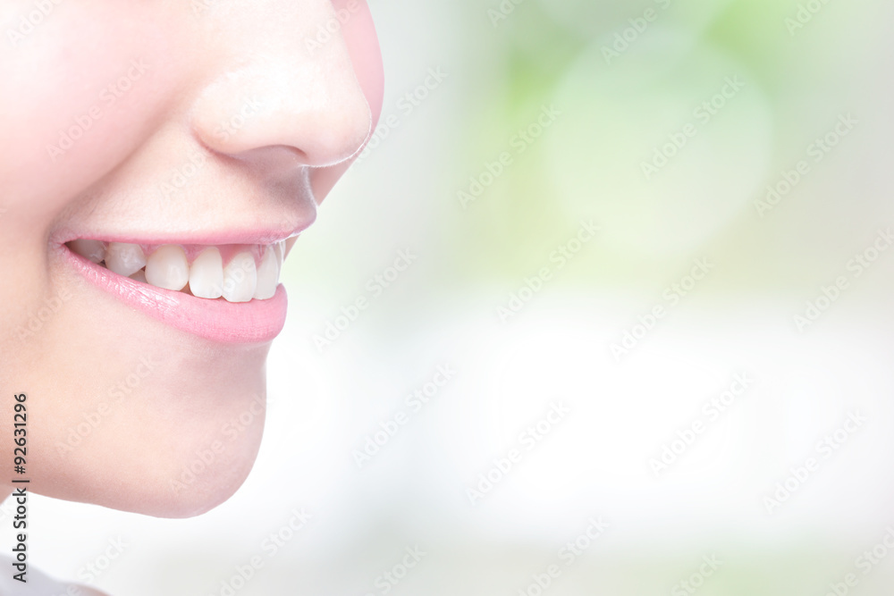 young woman health teeth