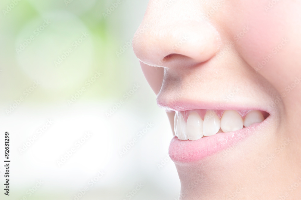 young woman health teeth