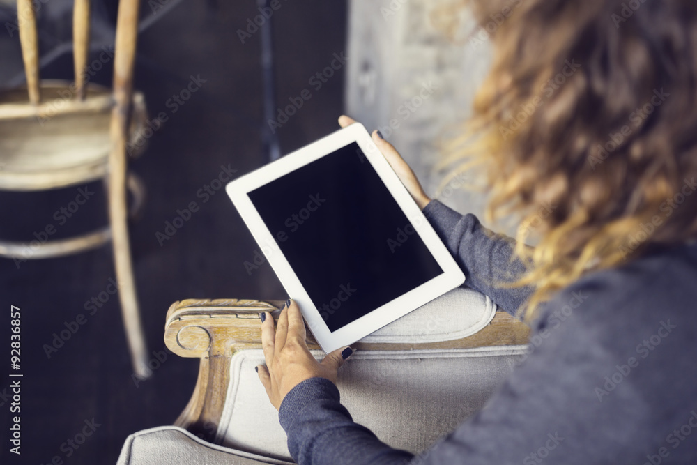 Girl using tablet