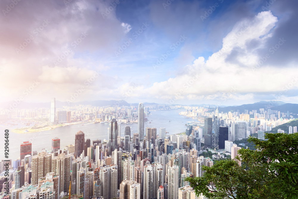 panorama of skyscrapers and a river