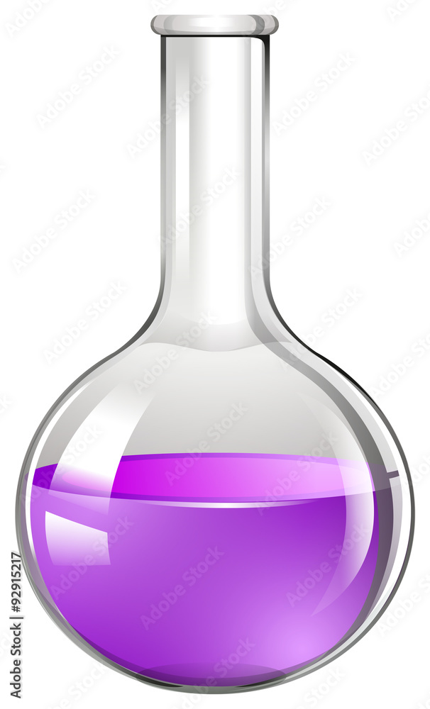 Glass beaker with purple liquid