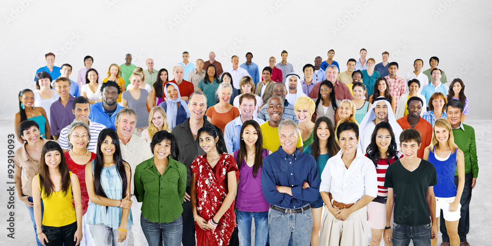 Large group of Multiethnic people Diversity Concept