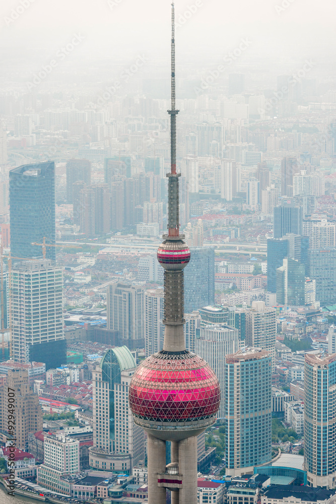 东方明珠塔，上海市地标。